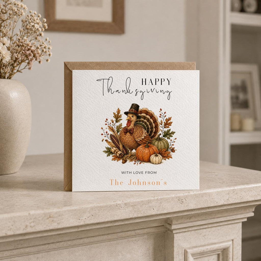 Personalised Thanksgiving Theme Greetings Card, Completely Customizable