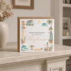 Personalised Surfing Theme Birthday Card for Husband, Dad, Grandad, Son,  Uncle, Brother etc