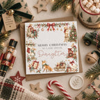 Personalised Vintage Christmas Card for Children | Traditional Animals & Gifts