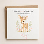 Personalised Woodland Theme Birthday Card for Daughter, Granddaughter, Sister etc