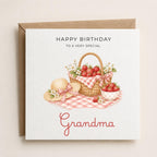 Personalised Strawberry Theme Birthday Card for Wife, Mum, Grandma, Daughter, Auntie, Sister etc