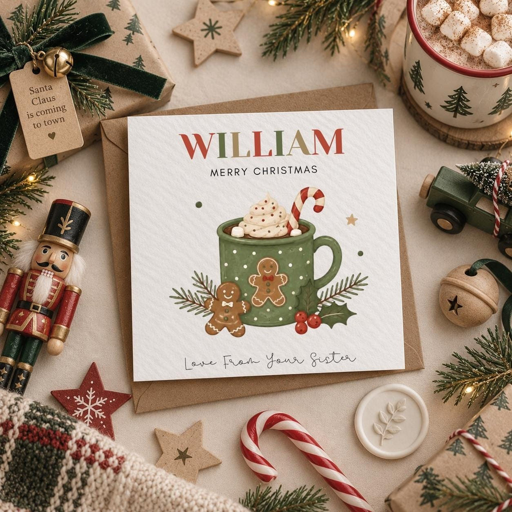 Personalised Christmas Card | For Children | Completely Customisable | Festive Children's Greetings Card