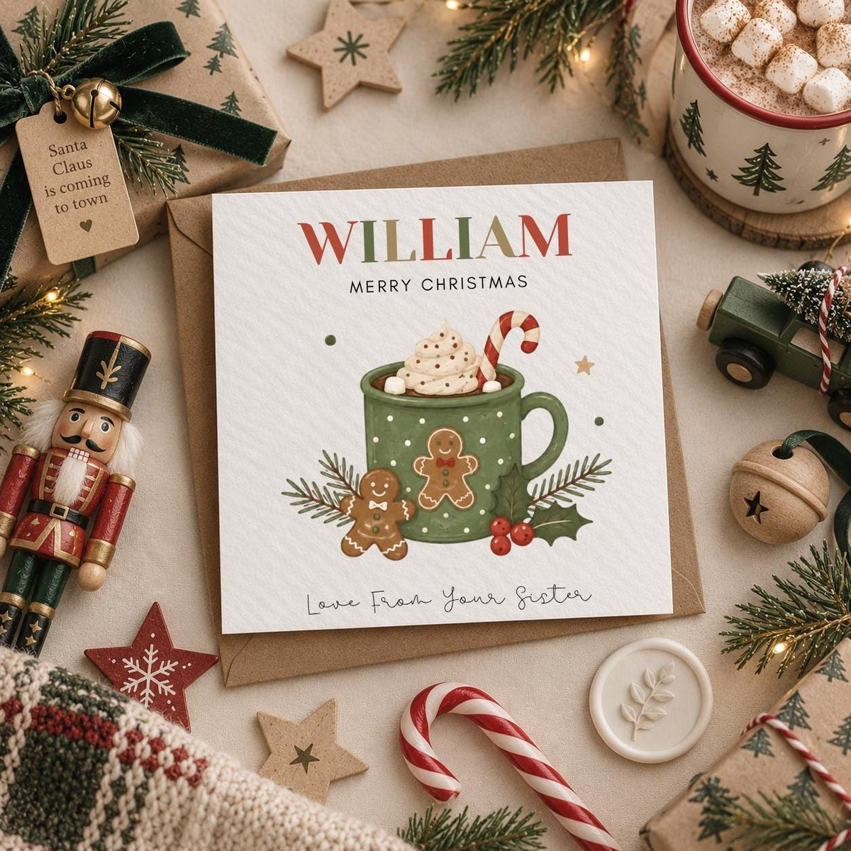 Personalised Christmas Card | For Children | Completely Customisable | Festive Children's Greetings Card
