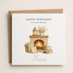 Personalised Cosy Theme Birthday Card for Wife, Mum, Grandma, Daughter, Auntie, Sister etc