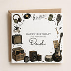 Personalised Music Theme Birthday Card for Husband, Dad, Grandad, Son,  Uncle, Brother etc