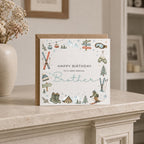 Personalised Skiing Theme Birthday Card for Husband, Dad, Grandad, Son,  Uncle, Brother etc