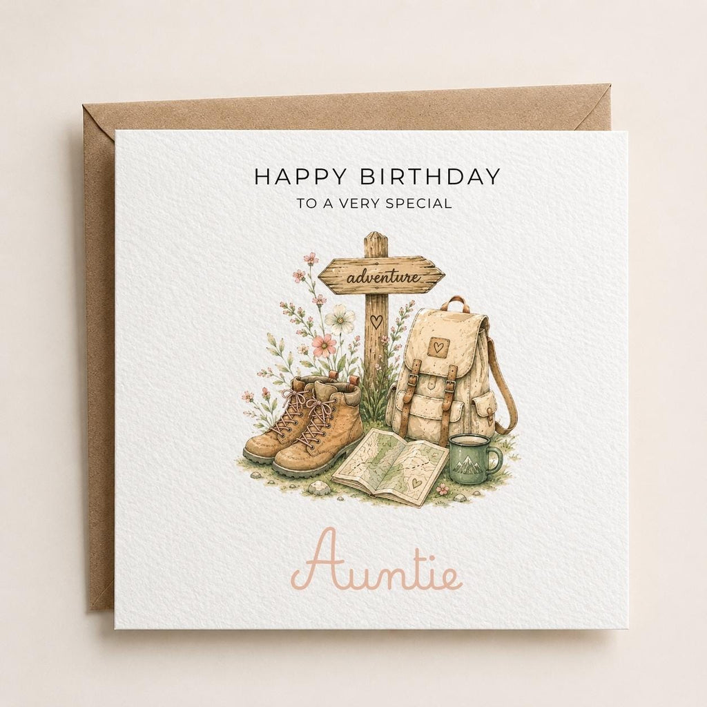Personalised Walking Theme Birthday Card for Wife, Mum, Grandma, Daughter, Auntie, Sister etc