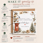 Personalised Christmas Card | Vintage Festive Greeting | Luxury Xmas Keepsake | Completely Customisable | Winter Scenes