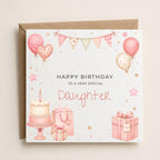 Personalised Birthday Theme Birthday Card for Daughter, Granddaughter, Sister etc