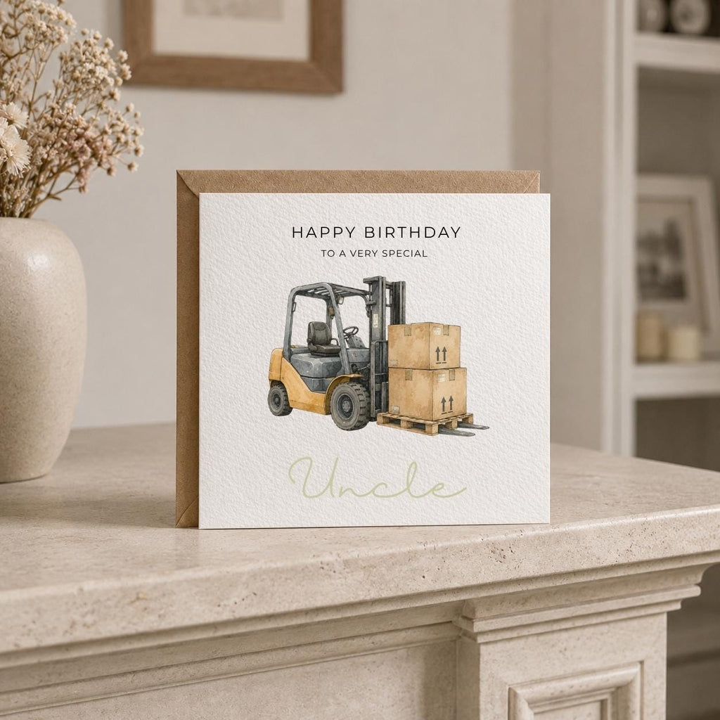 Personalised Forklift Driver Theme Birthday Card for Husband, Dad, Grandad, Son,  Uncle, Brother etc