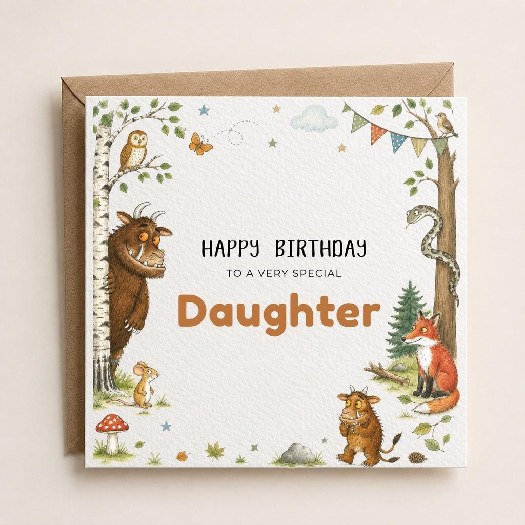 Personalised Storybook Monster | Gruffalo Theme Birthday Card for Son, Daughter, Brother, Sister, Friend etc