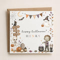Personalised Halloween Card, Boys First Halloween Birthday Greeting