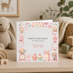 Personalised Sweets Theme Birthday Card for Daughter, Granddaughter, Sister etc