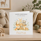 Personalised Woodland Theme Birthday Card for Son, Grandson, Brother etc