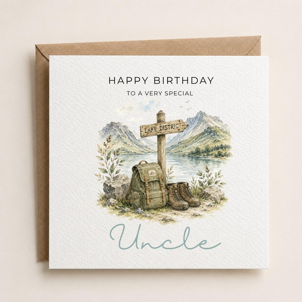 Personalised Lake District Theme Birthday Card for Husband, Dad, Grandad, Son,  Uncle, Brother etc