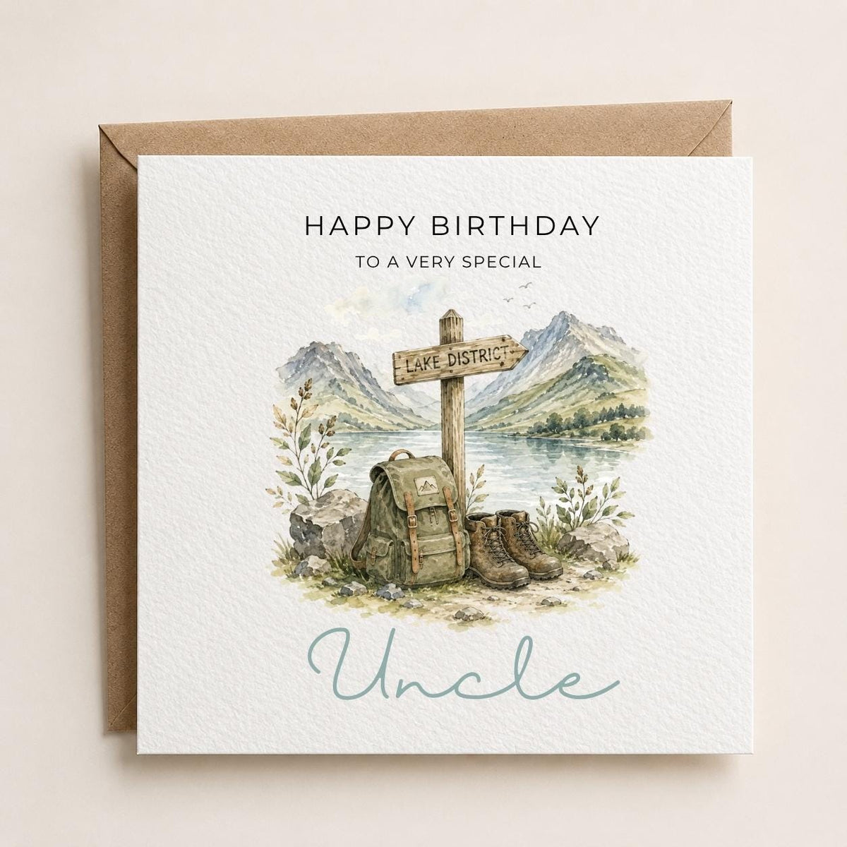 Personalised Lake District Theme Birthday Card for Husband, Dad, Grandad, Son,  Uncle, Brother etc