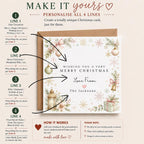 Personalised Christmas Card | Vintage Festive Greeting | Luxury Xmas Keepsake | Completely Customisable | Pretty Christmas