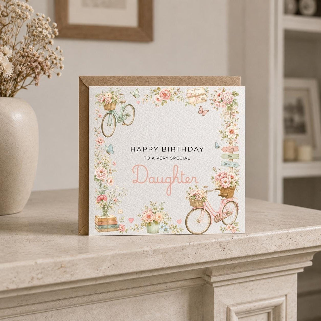 Personalised Cycling / Bike Theme Birthday Card for Wife, Mum, Grandma, Daughter, Auntie, Sister etc