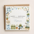 Personalised Gardening Theme Birthday Card for Son, Grandson, Brother etc