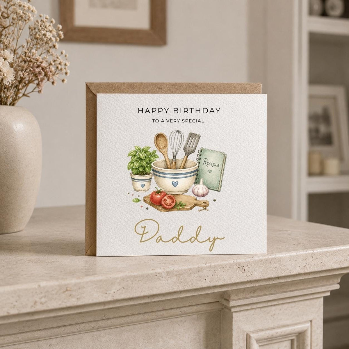Personalised Chef / Cooking Theme Birthday Card for Husband, Dad, Grandad, Son,  Uncle, Brother etc