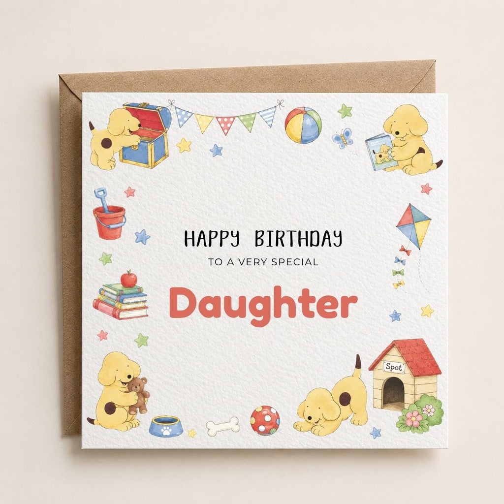 Personalised Spot Theme Birthday Card for Daughter, Son, Sister, Brother, Friend etc