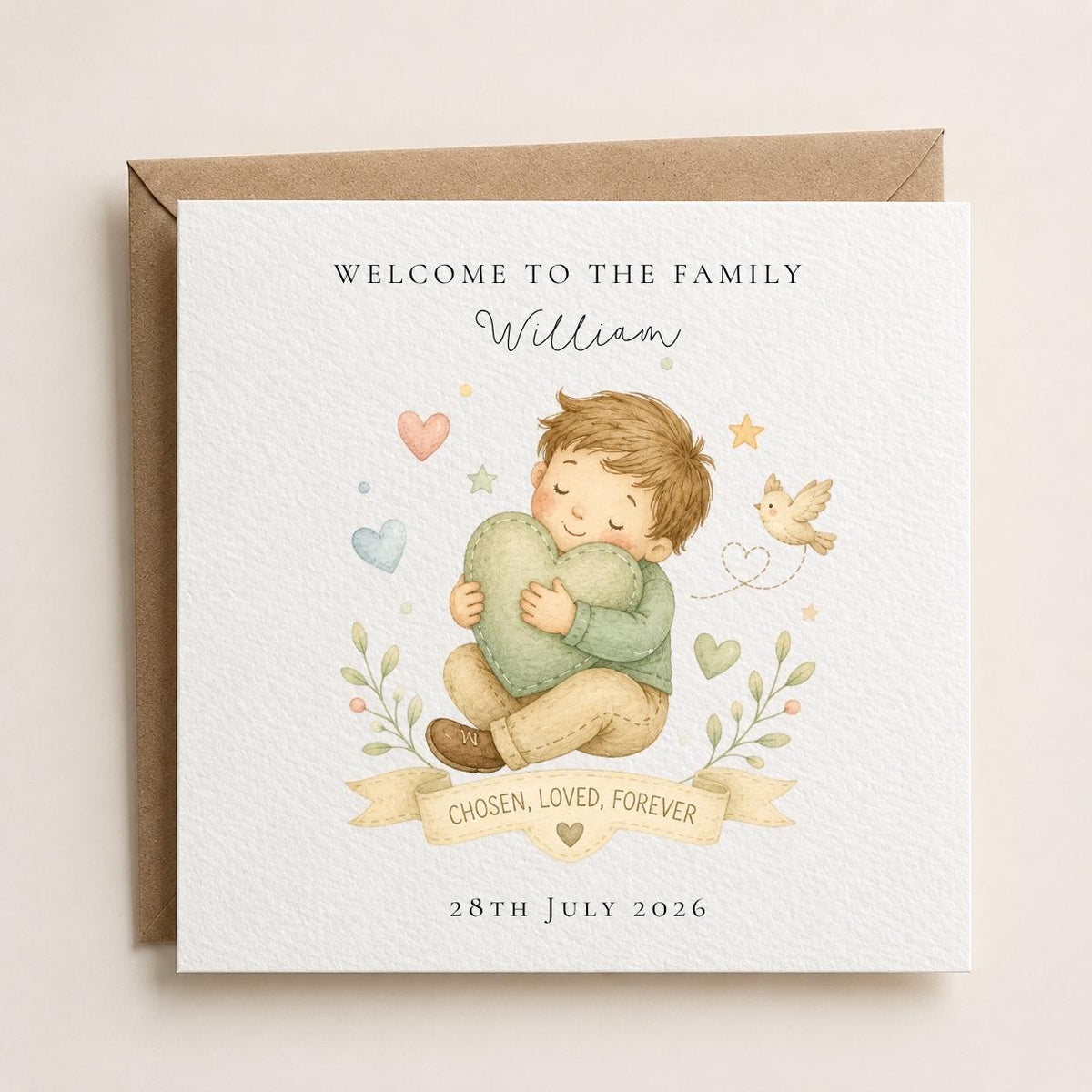 Personalised Child Adoption Card