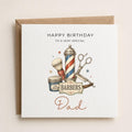 Personalised Barber Theme Birthday Card for Husband, Dad, Grandad, Son,  Uncle, Brother etc