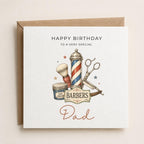 Personalised Barber Theme Birthday Card for Husband, Dad, Grandad, Son,  Uncle, Brother etc