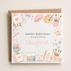 Personalised Arts / Painting Theme Birthday Card for Daughter, Granddaughter, Sister etc