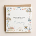 Personalised Coastal Theme Birthday Card for Wife, Mum, Grandma, Daughter, Auntie, Sister etc