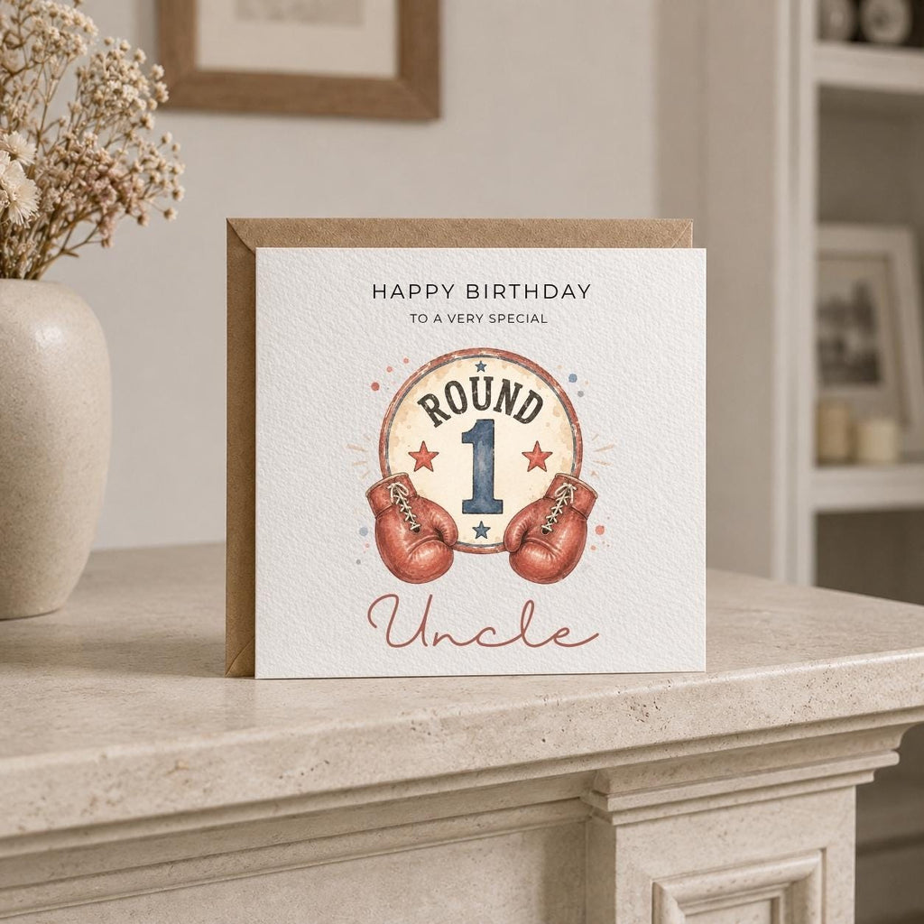 Personalised Boxing Theme Birthday Card for Husband, Dad, Grandad, Son,  Uncle, Brother etc