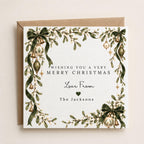Personalised Christmas Card | Vintage Festive Greeting | Luxury Xmas Keepsake | Completely Customisable | Elegant Mistletoe Christmas