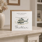 Personalised Helicopter Theme Birthday Card for Husband, Dad, Grandad, Son,  Uncle, Brother etc