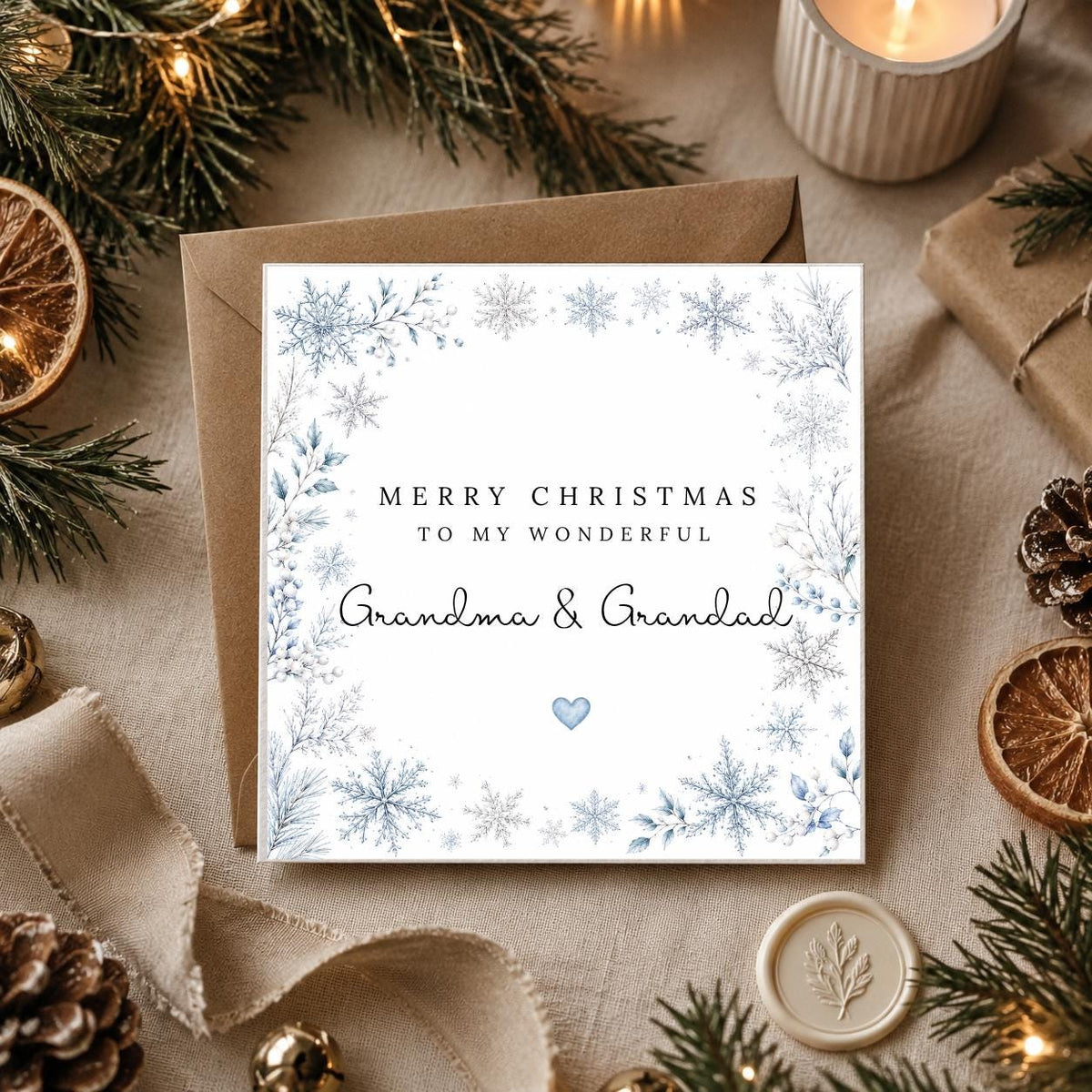 Personalised Christmas Card | Vintage Festive Greeting | Luxury Xmas Keepsake | Completely Customisable | Elegant Winter Wonderland