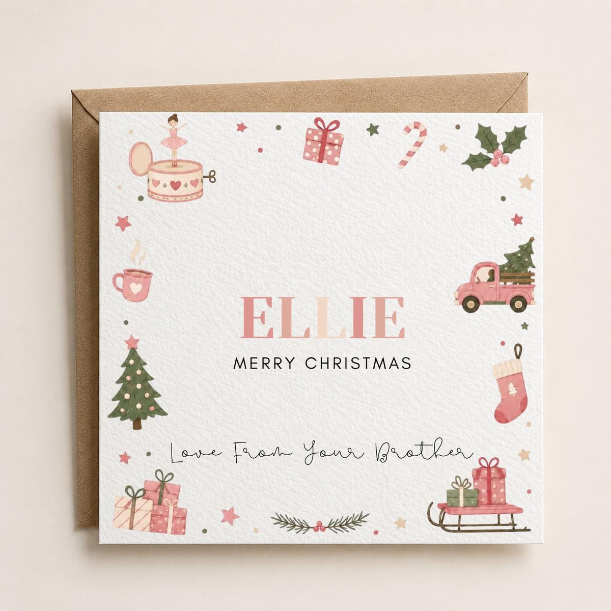Personalised Christmas Card | For Children | Completely Customisable | Festive Children's Greetings Card