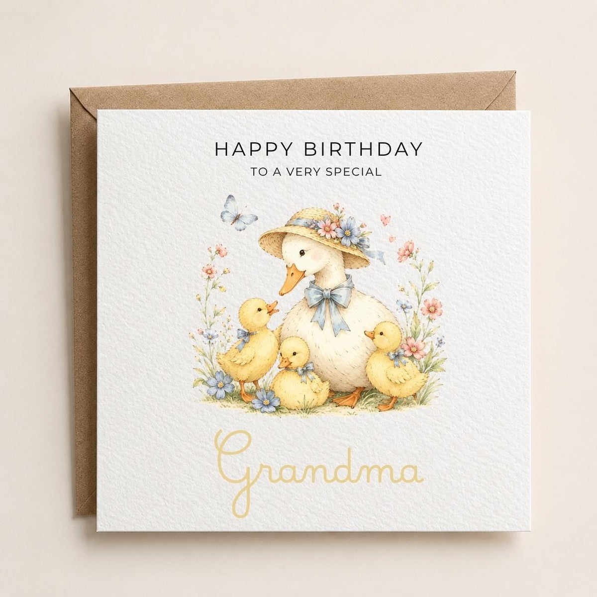 Personalised Duck Theme Birthday Card for Wife, Mum, Grandma, Daughter, Auntie, Sister etc