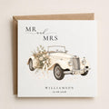 Personalised Just Married Wedding Card | Vintage Car, Custom Surname, Date