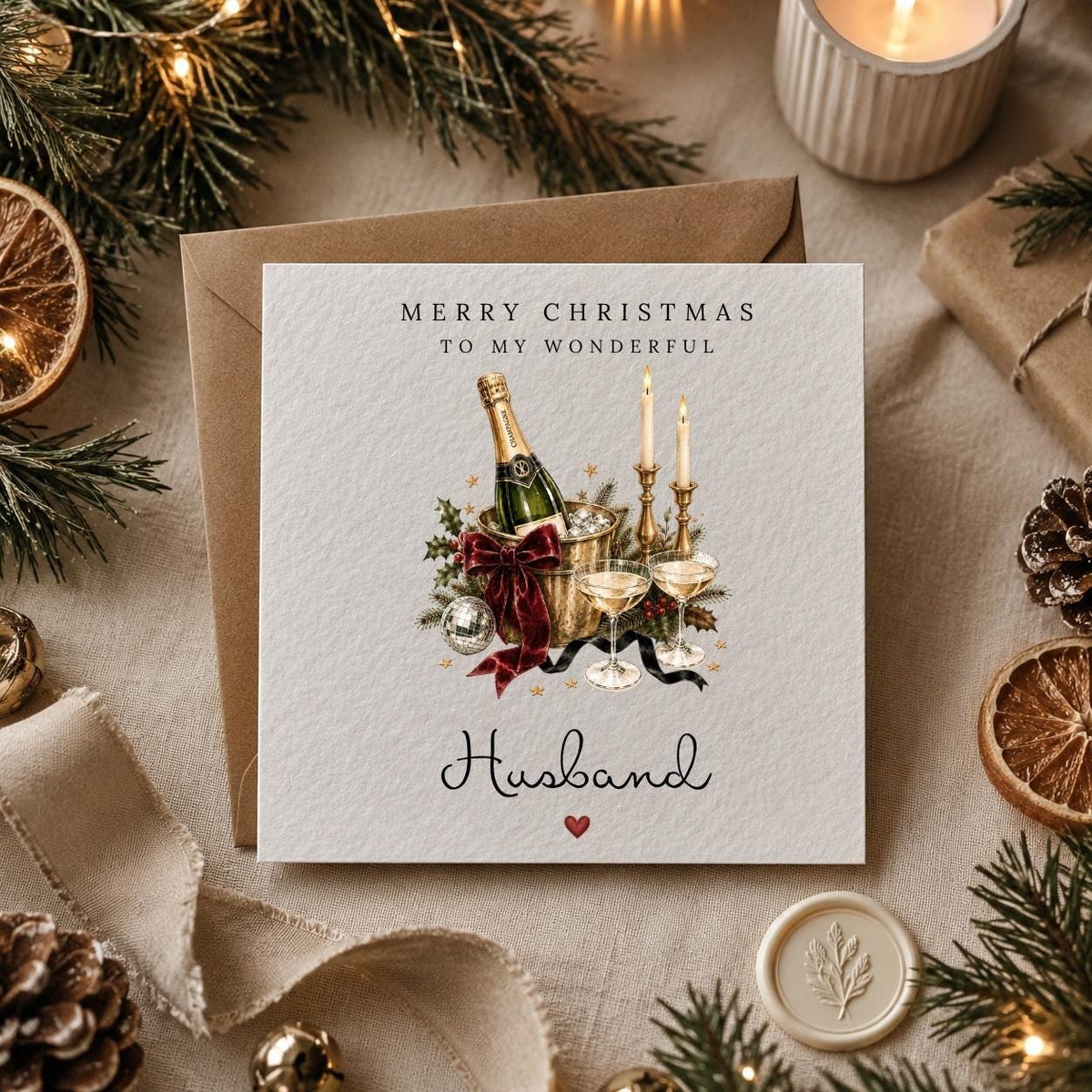 Personalised Christmas Card | Vintage Festive Greeting | Luxury Xmas Keepsake | Completely Customisable | Christmas After Dark