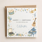 Personalised Music Theme Birthday Card for Son, Grandson, Brother etc