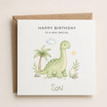 Personalised Dinosaur Theme Birthday Card for Son, Grandson, Brother etc