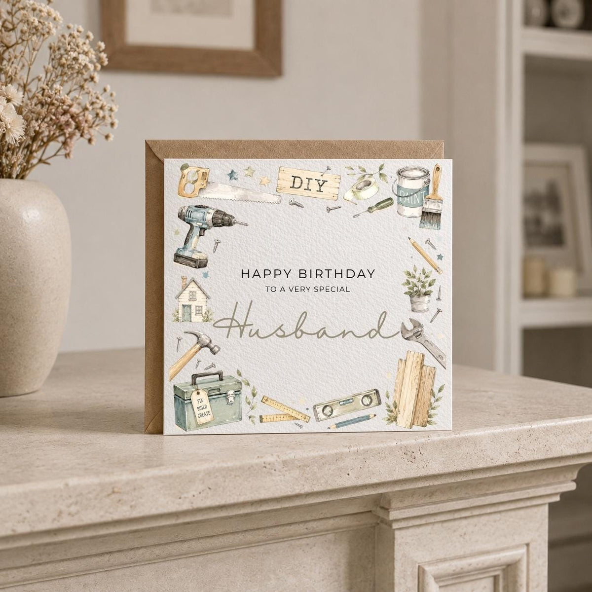 Personalised DIY Theme Birthday Card for Husband, Dad, Grandad, Son,  Uncle, Brother etc
