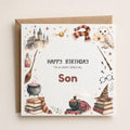 Personalised HP Wizard Theme Birthday Card for Son, Brother, Sister, Daughter & Friend etc