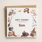 Personalised HP Wizard Theme Birthday Card for Son, Brother, Sister, Daughter & Friend etc