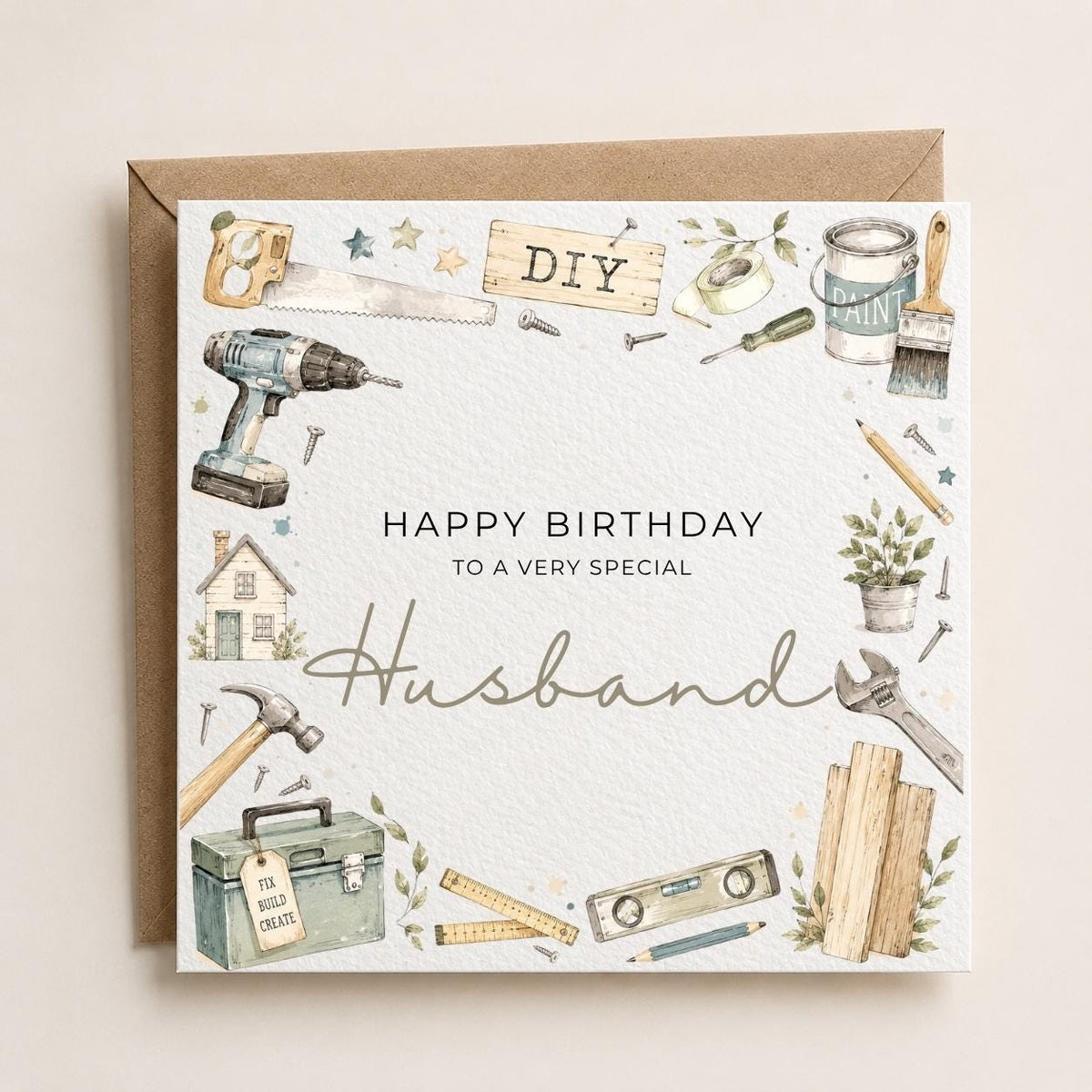 Personalised DIY Theme Birthday Card for Husband, Dad, Grandad, Son,  Uncle, Brother etc