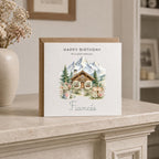 Personalised Skiing Theme Birthday Card for Wife, Mum, Grandma, Daughter, Auntie, Sister etc
