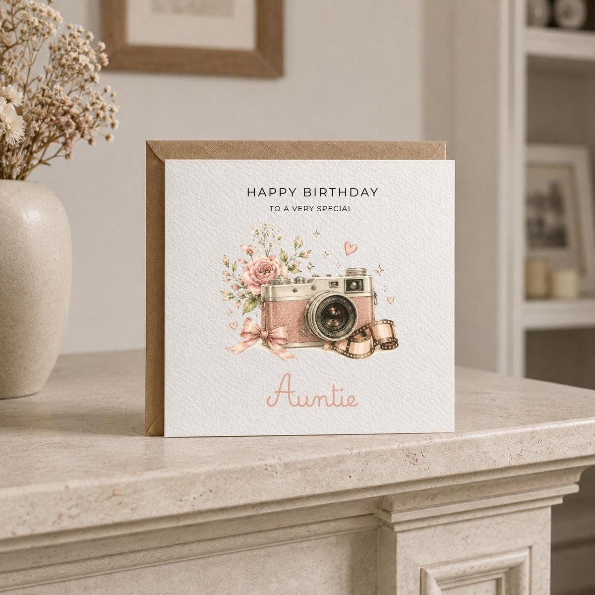 Personalised Camera Theme Birthday Card for Wife, Mum, Grandma, Daughter, Auntie, Sister etc
