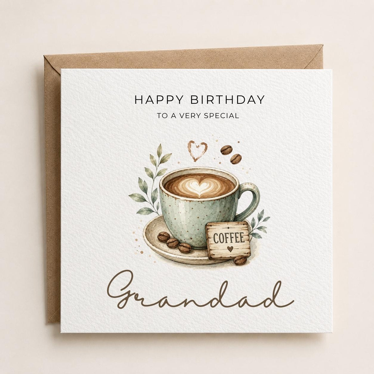 Personalised Coffee Theme Birthday Card for Husband, Dad, Grandad, Son,  Uncle, Brother etc