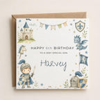 Personalised Knight Theme Birthday Card for Son, Grandson, Brother etc