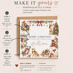 Personalised Vintage Christmas Card for Children | Traditional Animals & Gifts