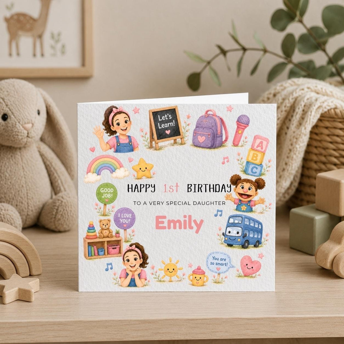 Personalised Teacher Rachel Theme Birthday Card for Daughter, Sister, Friend etc